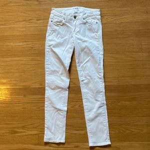 Paige denim skyline ankle peg white jean 25